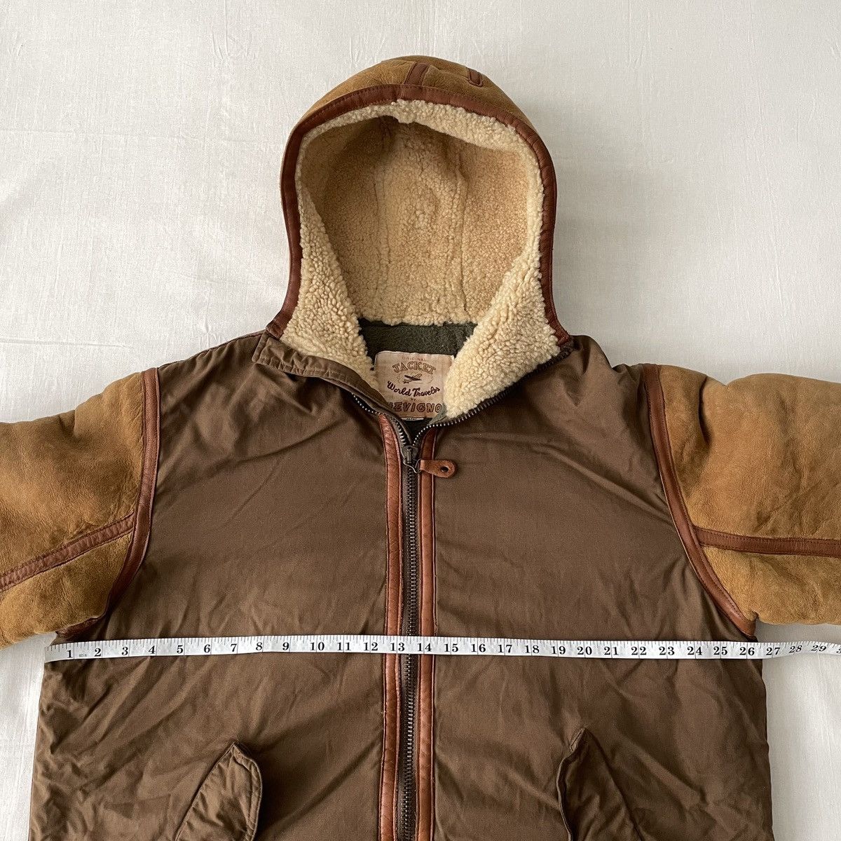 Chevignon Chevignon Shearling Sheepskin Hooded Bomber Jacket Parka B3 Size US L / EU 52-54 / 3 - 9 Thumbnail