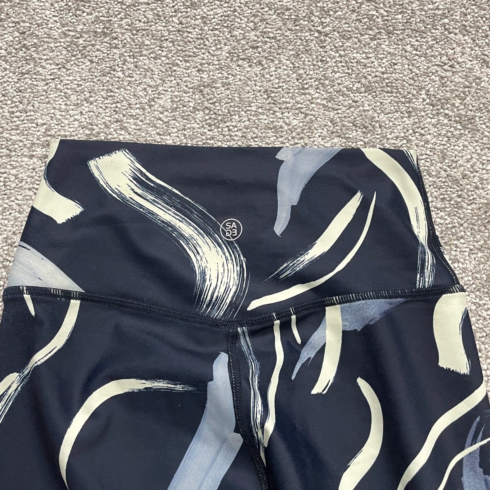 Vintage VINTAGE? (No) Sage Compression Active Leggings Womens XS Multi Geometric Athletic Gym 20x23 Size 26" / US 2 / IT 38 - 3 Thumbnail