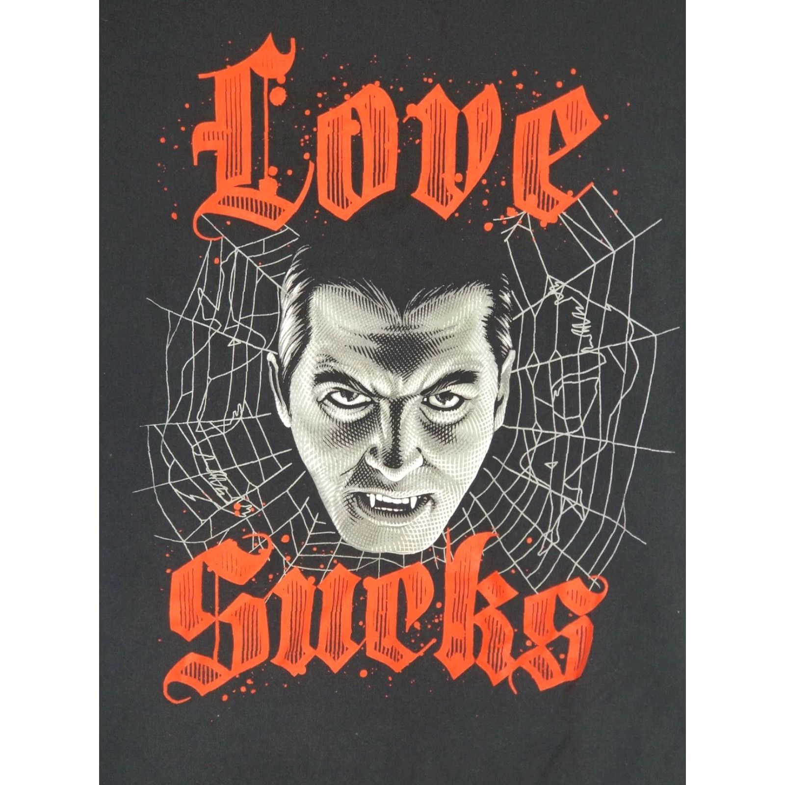 Vintage Loot Crate Dracula Love Sucks Graphic T Shirt Black Mens Short Sleeve Large Size US L / EU 52-54 / 3 - 2 Thumbnail