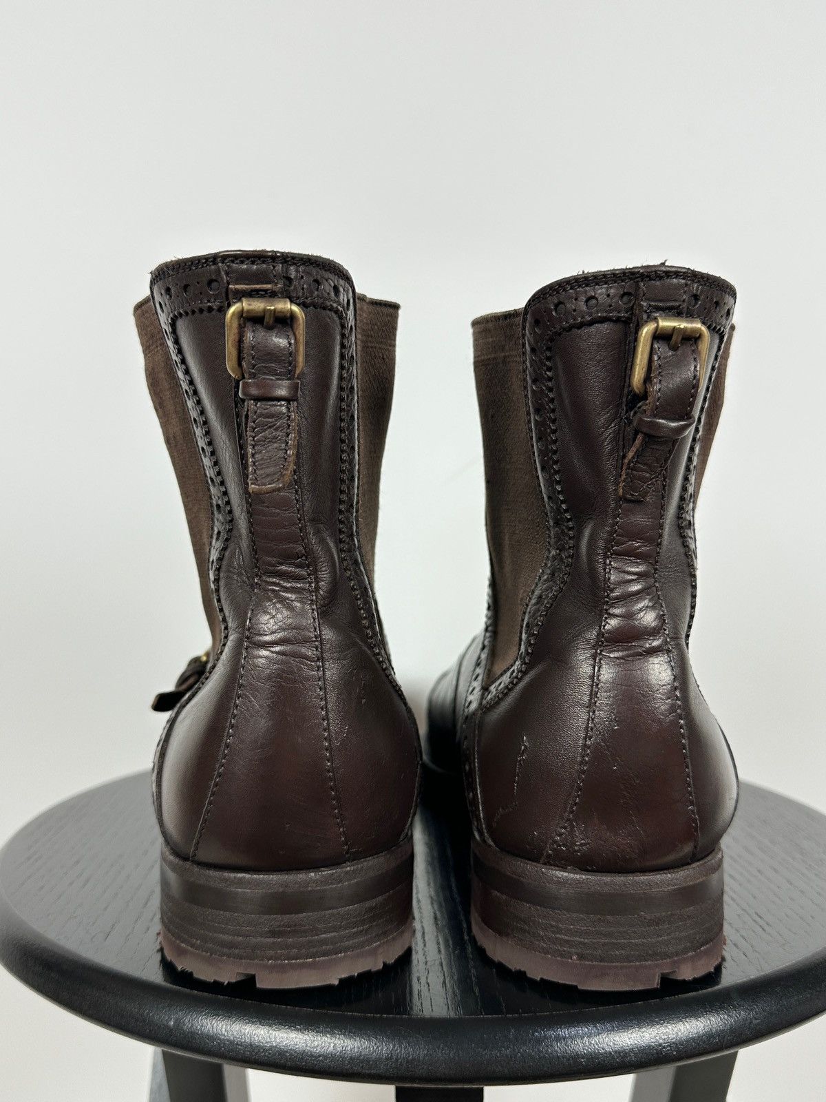 Louis Vuitton Louis Vuitton Brown Leather Chelsea Wingtip Brogue Boots Size US 12 / EU 45 - 14 Thumbnail