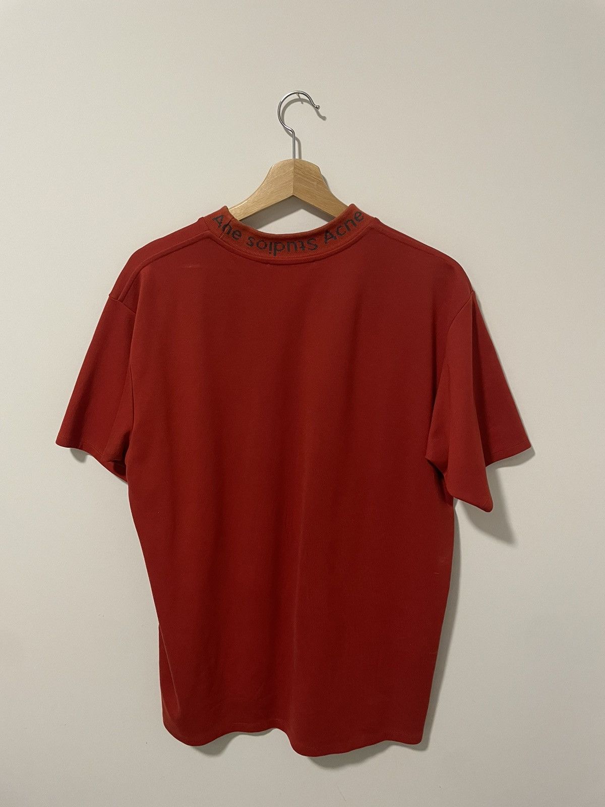 Acne Studios Acne Studios Red Ribbed Logo T-Shirt Size US M / EU 48-50 / 2 - 5 Thumbnail