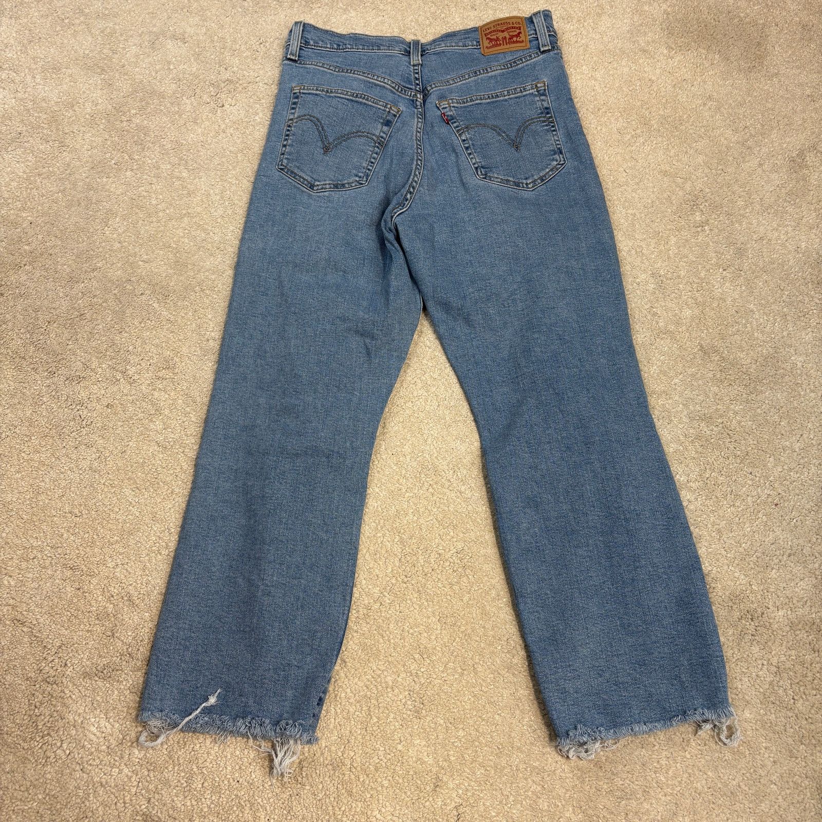 Levi's Levi's Ribcage Straight Ankle Jeans Distressed Raw Hem 31 Size 31" - 2 Thumbnail