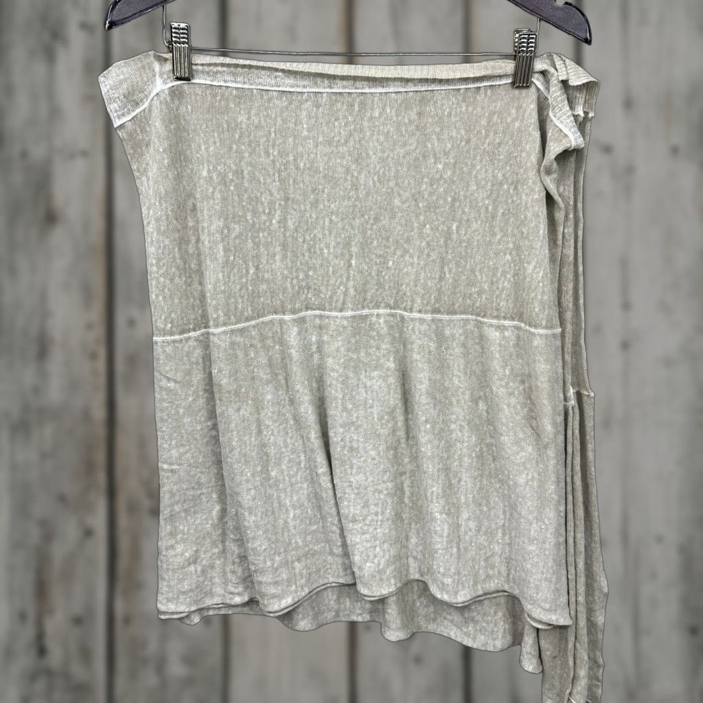 Vintage INHABIT Scarf Beige Linen Knit Rectangle Shawl Wrap Bohemian Preppy Neck Warmer Women Fashion READ DETAILS Size ONE SIZE - 1 Thumbnail
