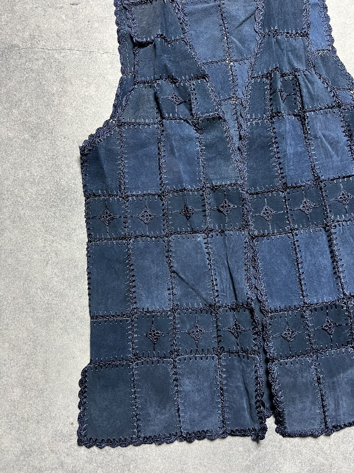 Japanese Brand Vintage Patchwork Faded Suede Rick Owens Style Y2K Vest Size L / US 10 / IT 46 - 2 Thumbnail