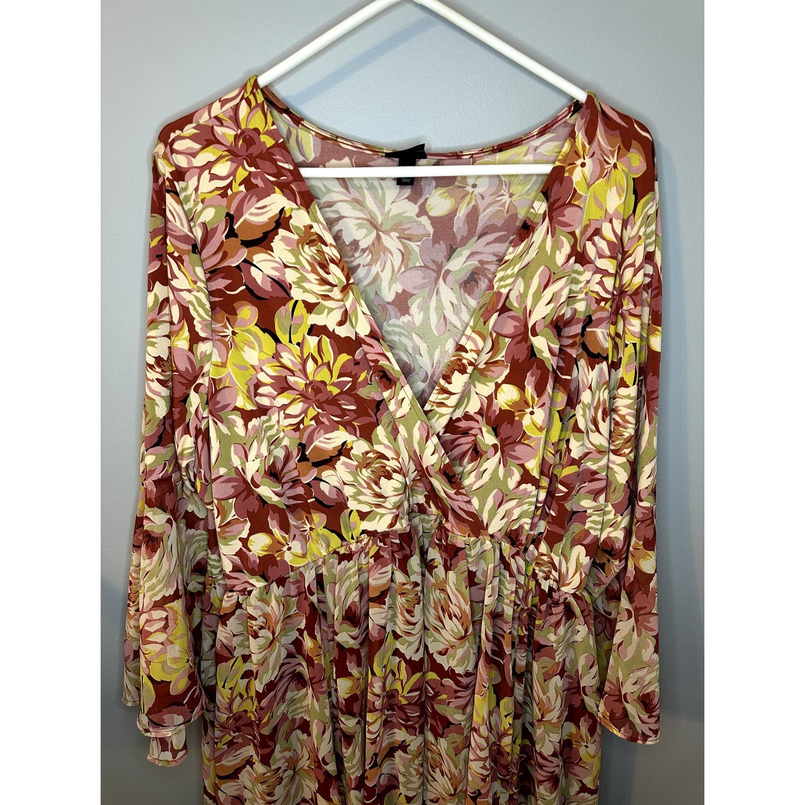 Other NWT Torrid Floral V-Neck Chiffon Mini Dress Orange 4X Size 4XL / US 24-26 - 2 Thumbnail