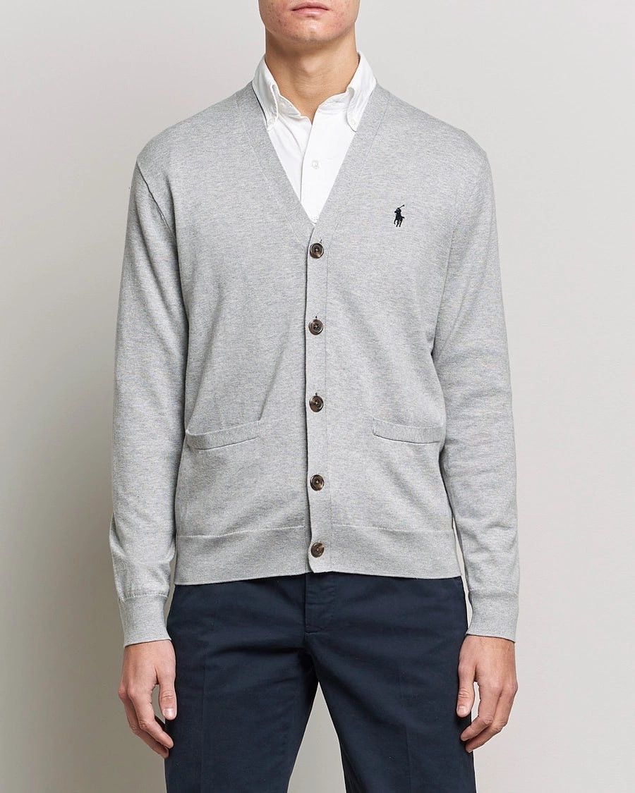 Polo Ralph Lauren Polo Ralph Lauren cotton Light Gray cardigan Sweater Vintage Size US M / EU 48-50 / 2 - 1 Thumbnail