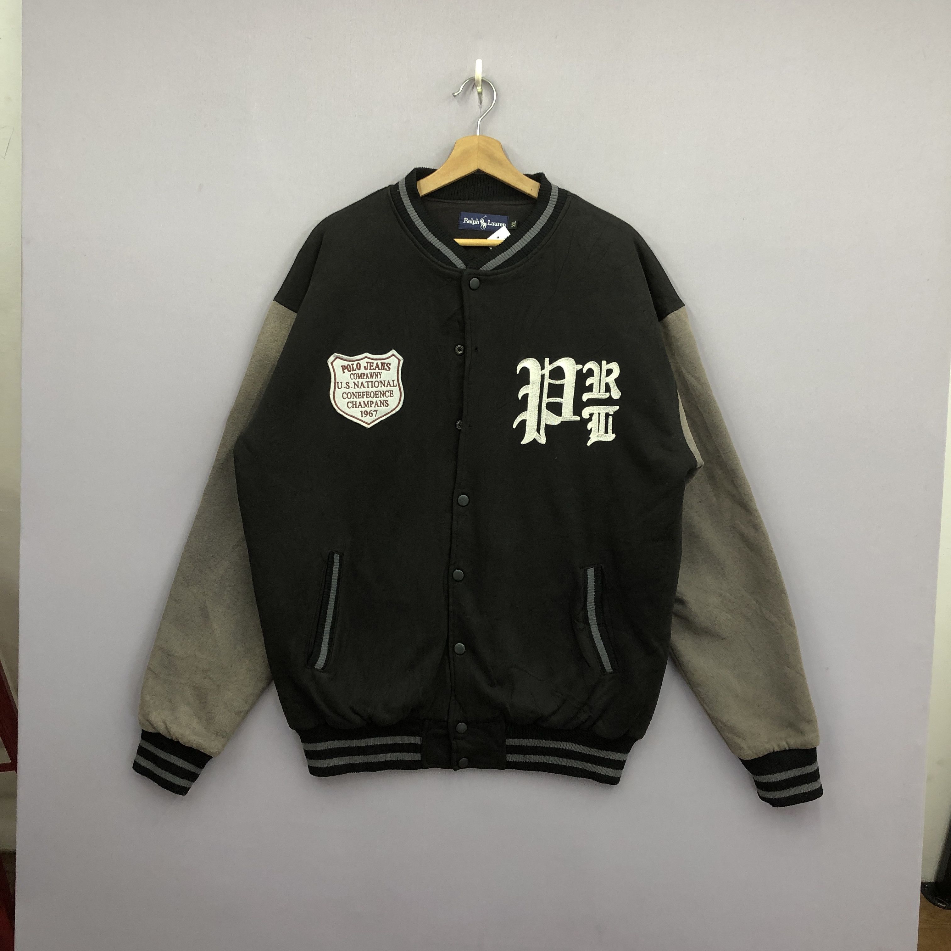 Polo Ralph Lauren × Vintage Vintage Polo Ralph Lauren Sweater Varsity Button Sweatshirt Size US XL / EU 56 / 4 - 1 Thumbnail