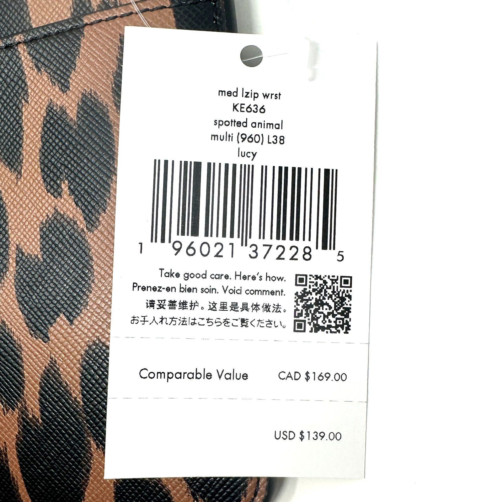 Kate Spade Kate Spade Lucy Medium L-Zip Wristlet in Leopard Print KE636 Size ONE SIZE - 3 Thumbnail