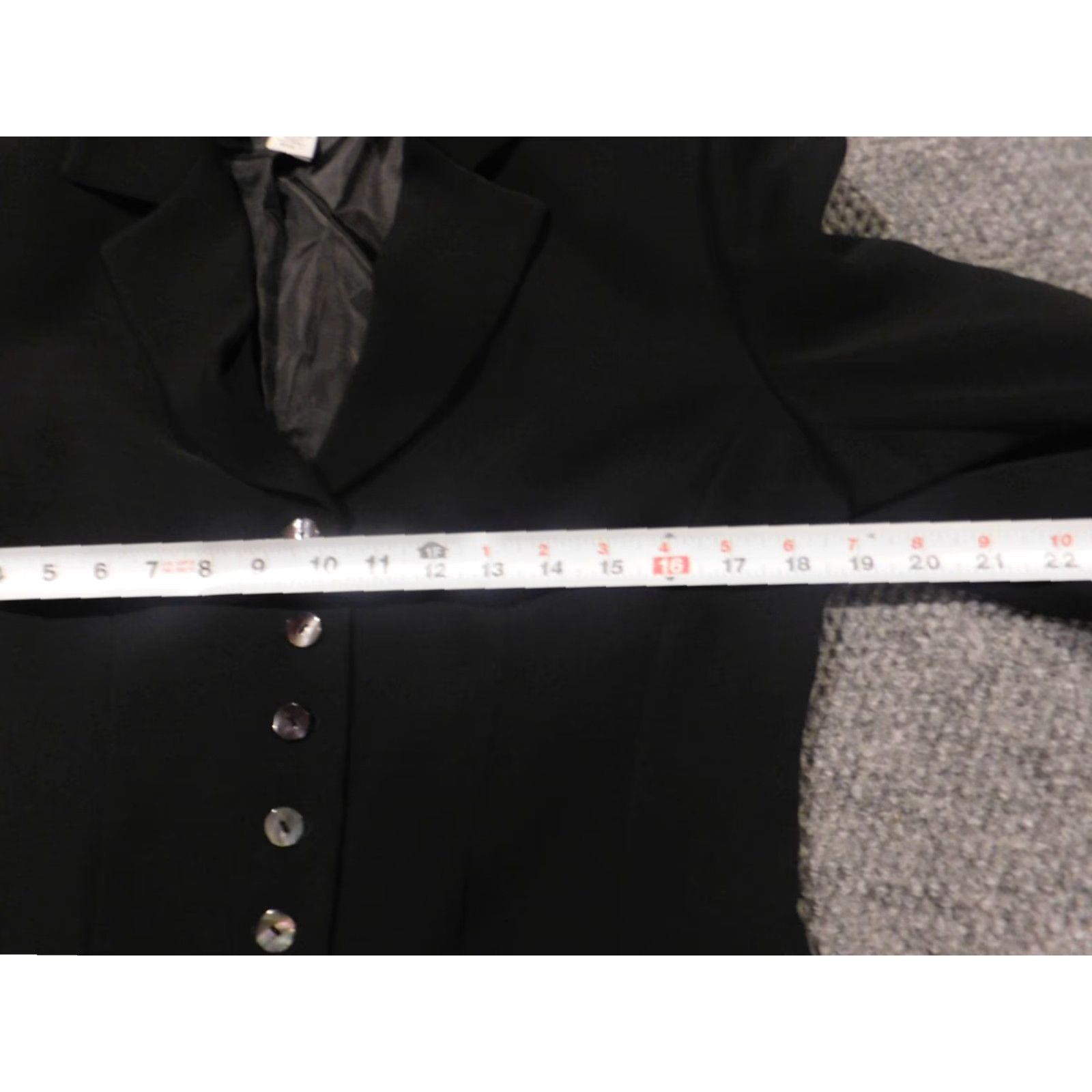 Vintage Chicos Blazer Jacket Black 2 Button Formal Mid-Length Long Sleeve Women Embroidered Polyester Lining Cotton Outer Shell Velvet? Size XS / US 0-2 / IT 36-38 - 5 Thumbnail