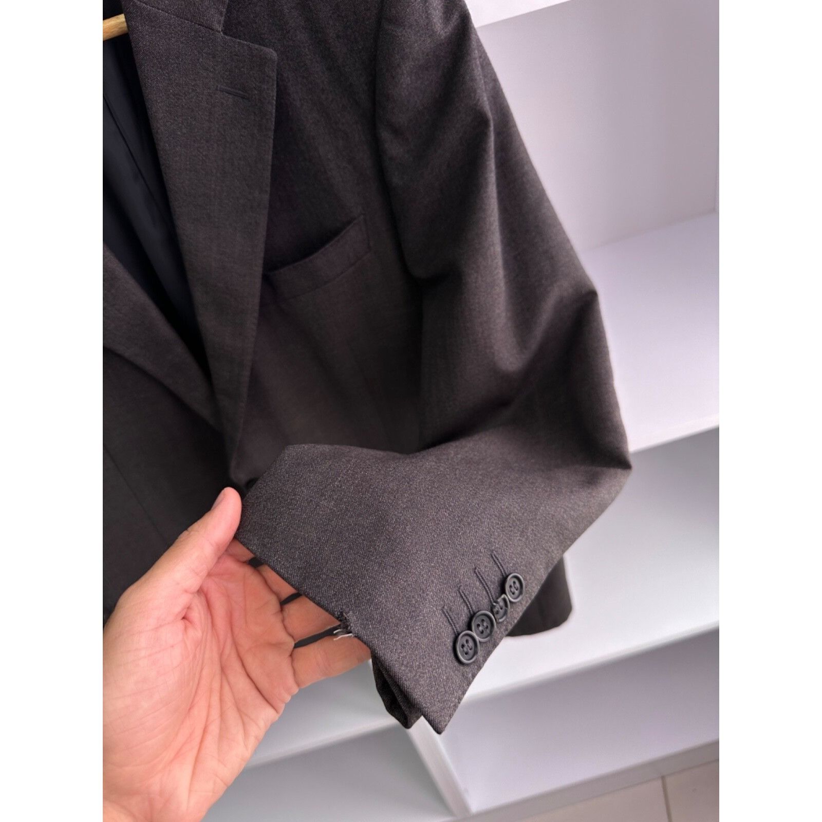 Canali VTG Canali Di Marino Home Dark Grey 2 Button Wool Coat Jacke Size US L / EU 52-54 / 3 - 17 Thumbnail