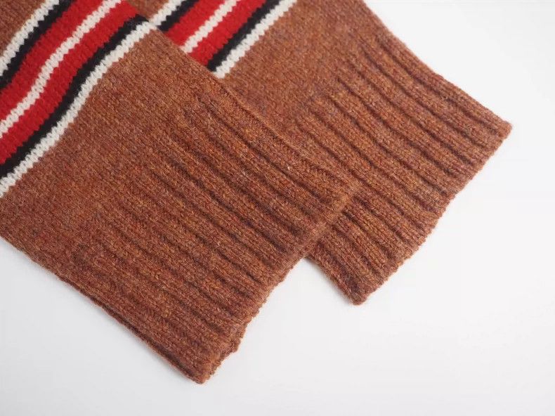 Prada Prada Brown wool sweater with red stripes sweater 2504-Next Size US M / EU 48-50 / 2 - 5 Thumbnail