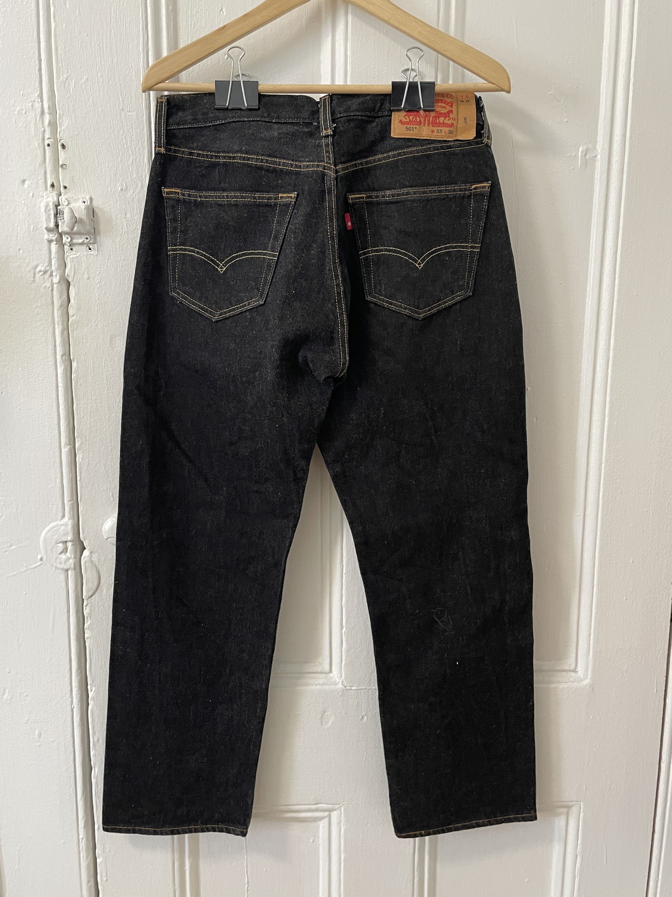 Levi's Levis Black 501 Jeans (raw denim) Size US 32 / EU 48 - 2 Thumbnail