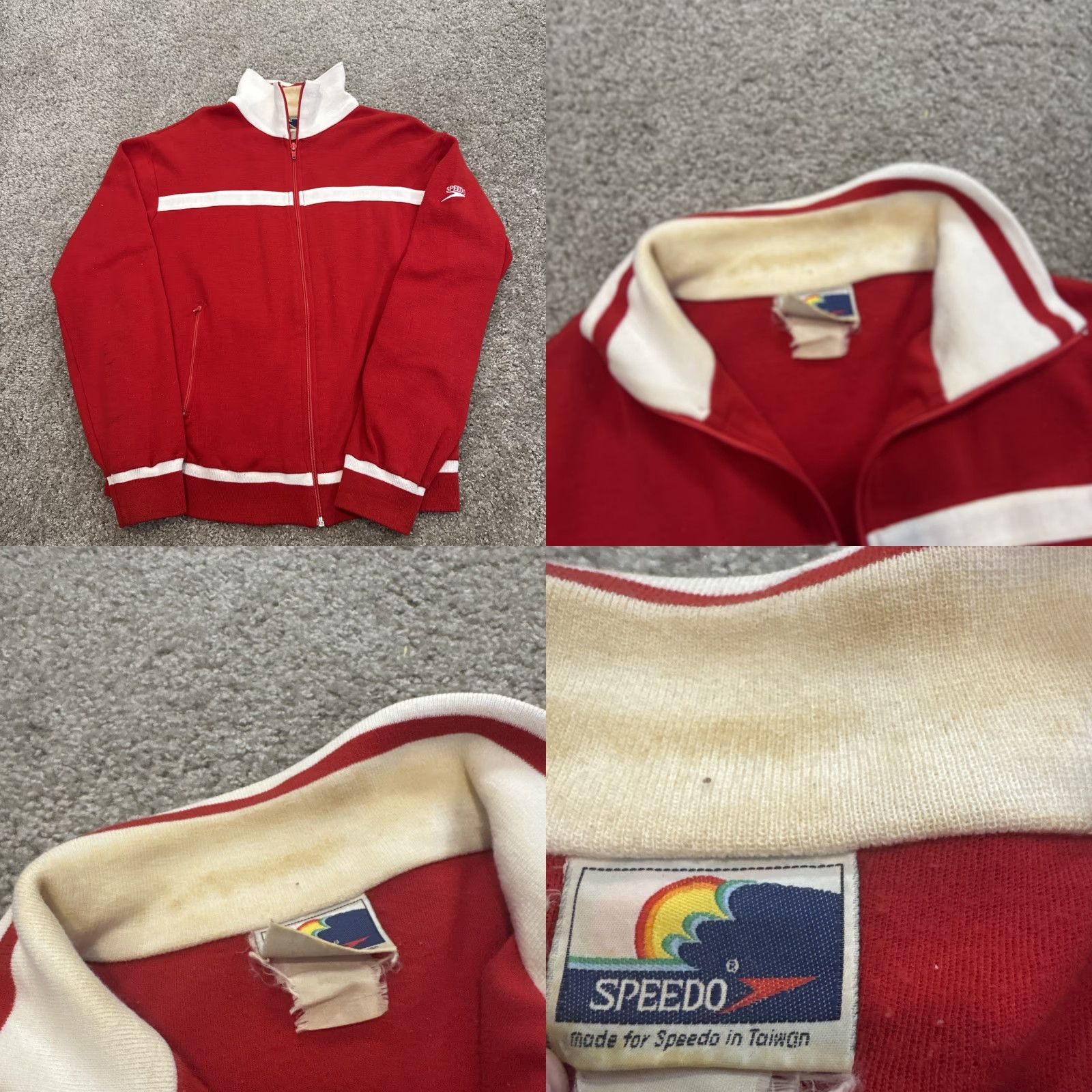 Speedo VINTAGE Speedo Tracksuit 2 Piece Unisex Adults L Red 70s Sweatsuit Jacket Pants Zip Japan Size L / US 10 / IT 46 - 8 Thumbnail