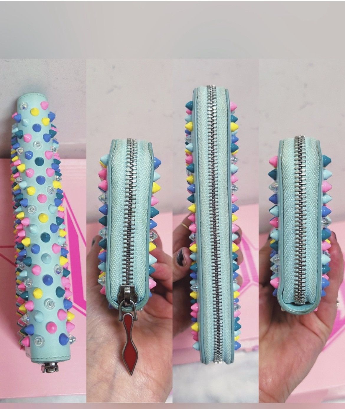 Christian Louboutin Authentic Christian Louboutin Panettone Spiked Pastel Wallet Size ONE SIZE - 5 Thumbnail