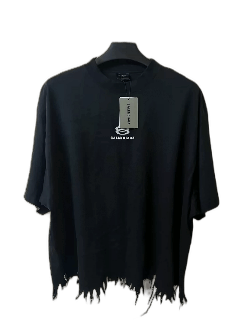 Balenciaga Balenciaga Distressed Black Short Sleeve Shirt-2506 Size US L / EU 52-54 / 3 - 1 Thumbnail