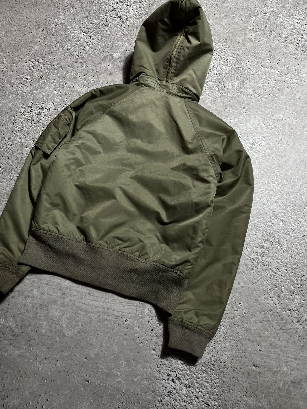Japanese Brand × Vintage Olive bomber jacket with faux fur split zipup hood Y2K style Size M / US 6-8 / IT 42-44 - 10 Thumbnail