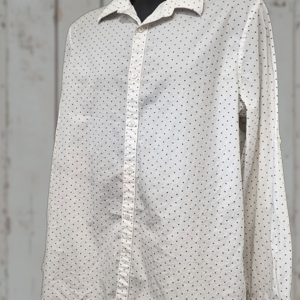 Perry Ellis Perry Ellis Shirt Mens XL White Dainty Arrow Print Long Sleeve Button Up College Shirt Size US XL / EU 56 / 4 - 1 Thumbnail