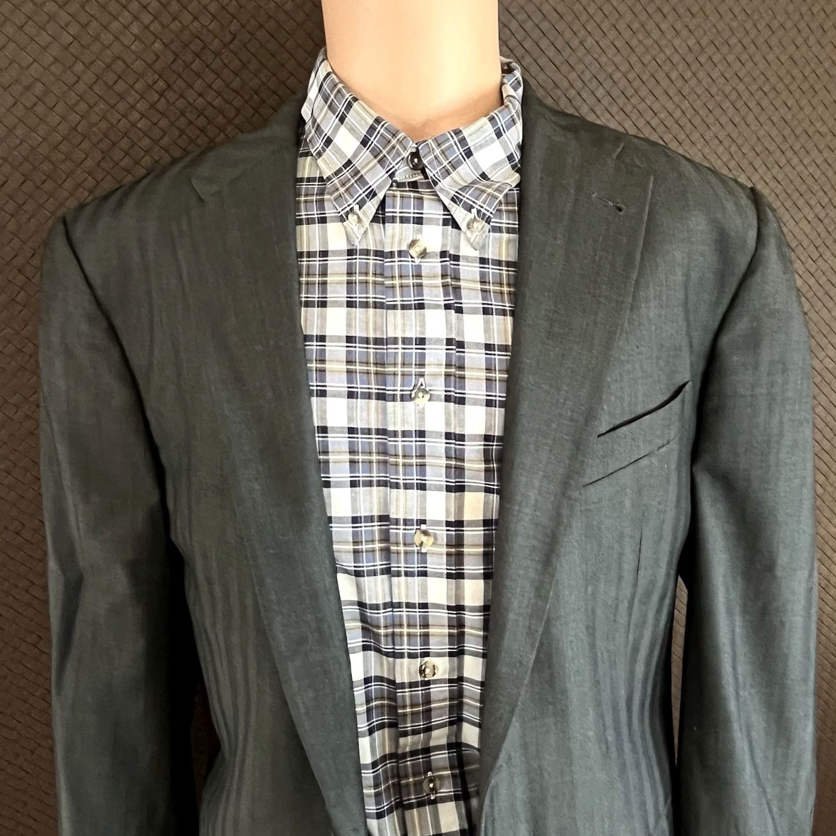 Joseph Abboud Joseph Abboud Blazer Mens 42L Gray Striped Wool Blazer Size 42R - 2 Thumbnail