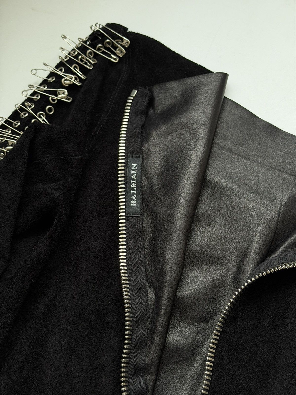Balmain BALMAIN Decarnin SS2011 Safety Pin Leather Calf Mini Dress Size S / US 4 / IT 40 - 18 Thumbnail