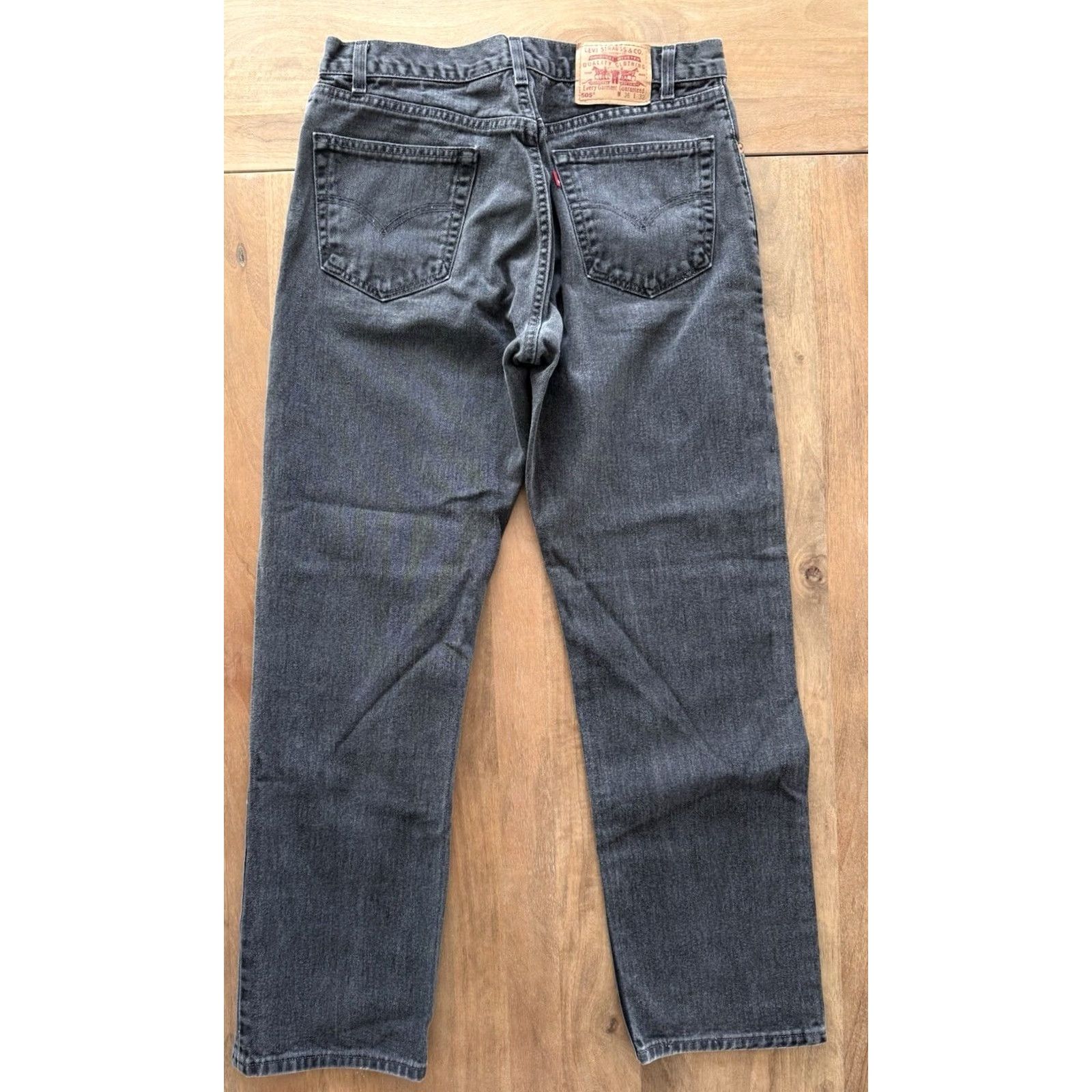 Levi's VINTAGE Levi's 505 Jeans Men Regular 36x32 34x31 Dark Denim USA 5-Pocket Zipper Button Straight Jeans Mens Retro 90s Band Grunge Logo USA Size US 36 / EU 52 - 2 Thumbnail