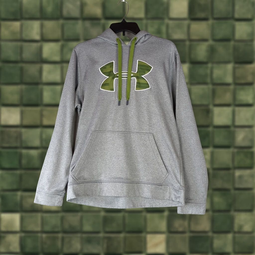 KangaROOS Under Armour Storm Hoodie Mens size S Gray/Green Pullover Kangaroo Pocket Knit Polyester High Neck Outdoor Gym & Training Size US S / EU 44-46 / 1 - 1 Thumbnail