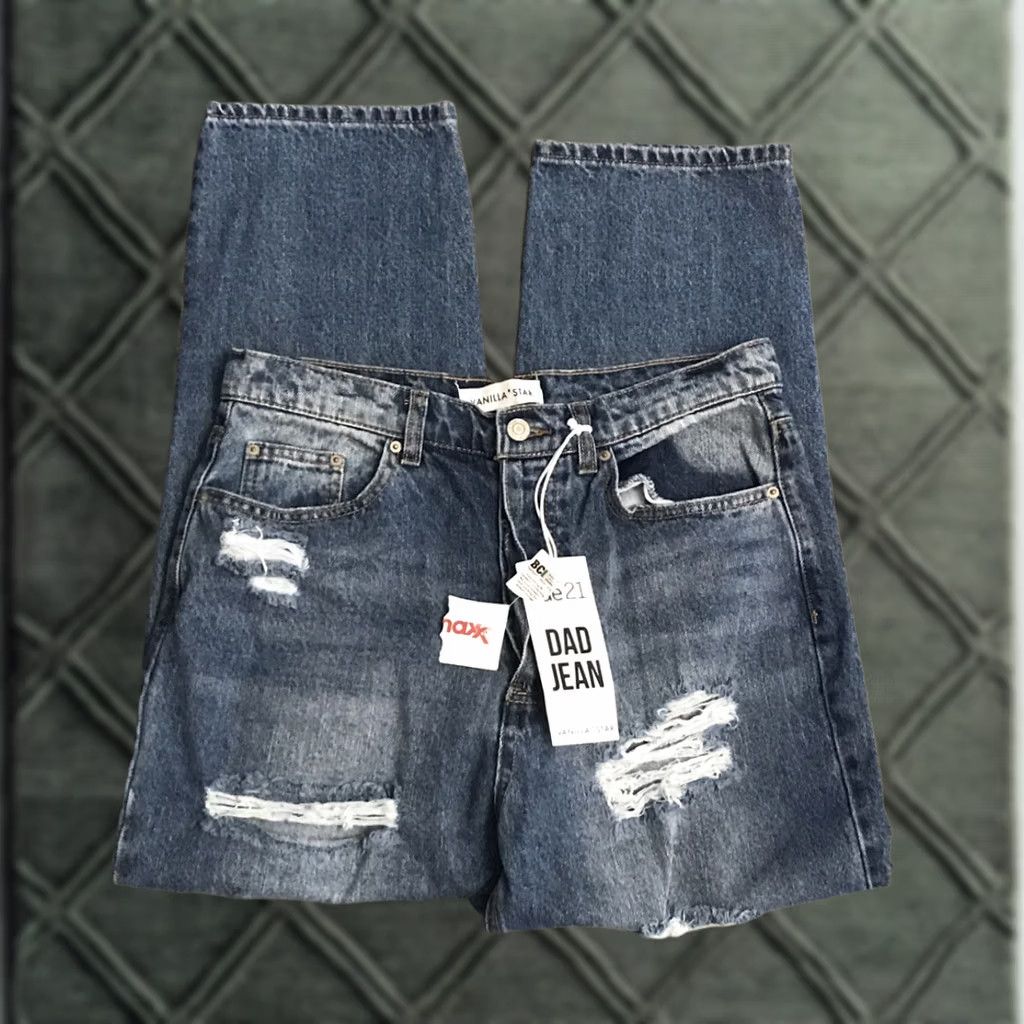 Vintage NWT Vanilla Star Denim Juniors Jeans - Distressed Blue Size 32" / US 10 / IT 46 - 1 Thumbnail