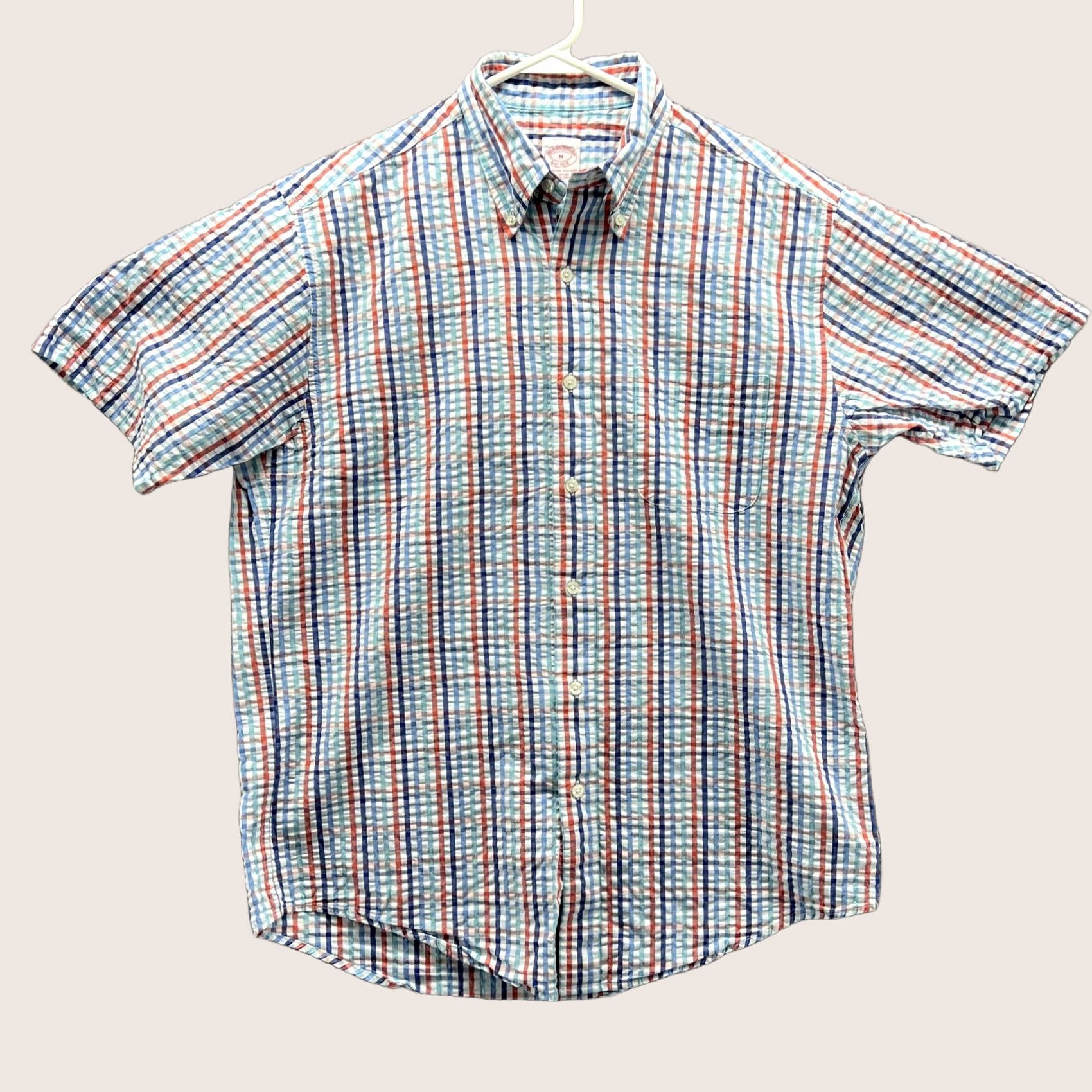 Brooks Brothers Brooks Brothers Shirt Mens M Short Sleeve Button Front Plaid Seersucker Multicolor Cotton Lightweight Casual 90s? Size US M / EU 48-50 / 2 - 1 Thumbnail