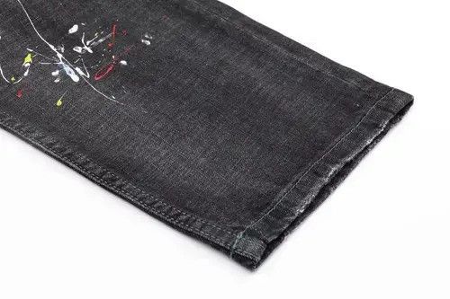 Japanese Brand 20AW Indigo Union Japan Washed Black Denim Splash Ink Pants Size US 32 / EU 48 - 4 Thumbnail