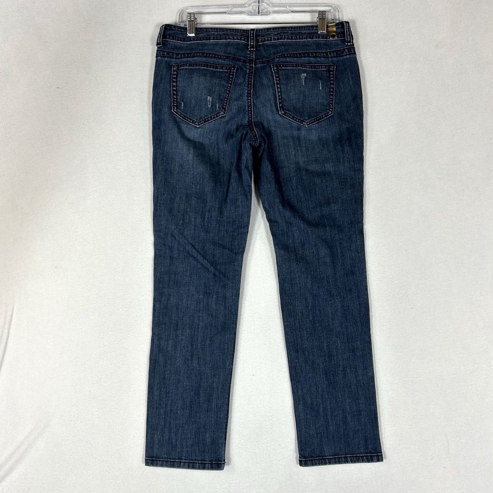 Vintage LC Lauren Conrad Jeans Women's 8 Blue Denim Straight Mid Rise 5-Pocket Cotton Spandex Regular Rise Jeans Womens Size 30" / US 8 / IT 44 - 7 Thumbnail