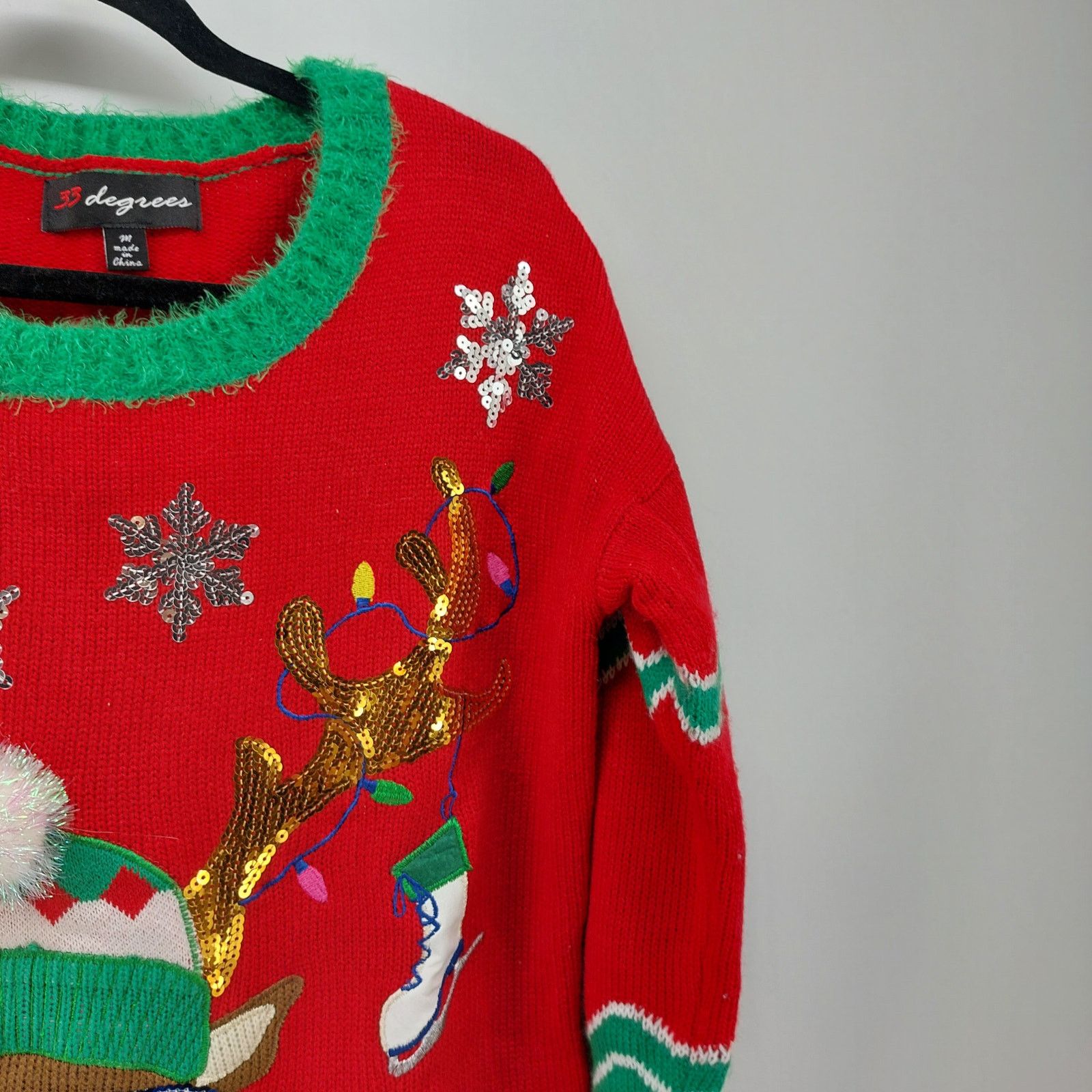 Other 33 Degree Ugly Christmas Sweater Cool Reindeer Ornaments M Size M / US 6-8 / IT 42-44 - 10 Thumbnail