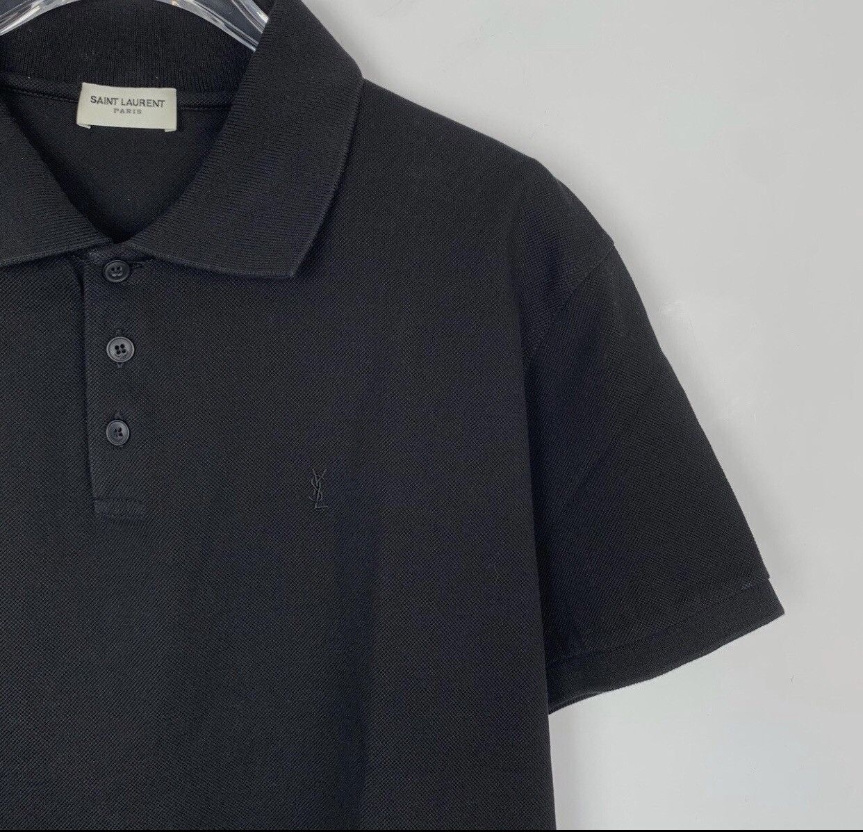 Saint Laurent Paris Saint Laurent SLP 21 logo embroidere short sleeved polo Size US XL / EU 56 / 4 - 3 Thumbnail