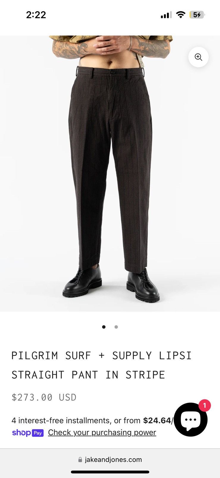 Pilgrim Surf + Supply Pilgrim LIPSI STRAIGHT PANT IN STRIPE Size US 34 / EU 50 - 1 Thumbnail