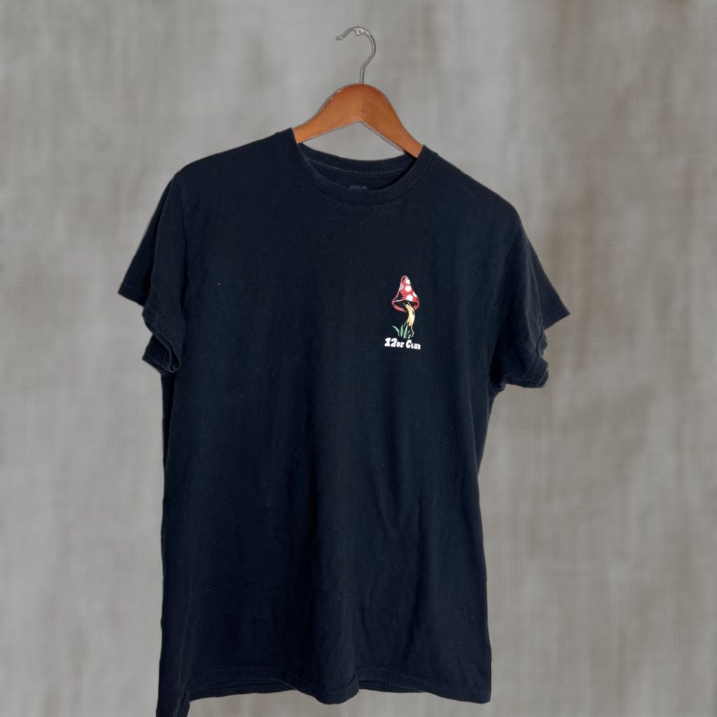 Vintage 12 Oz T-Shirt Mens Short Sleeve M Choose Adventure Mushrooms Funguy Black Size US M / EU 48-50 / 2 - 1 Thumbnail