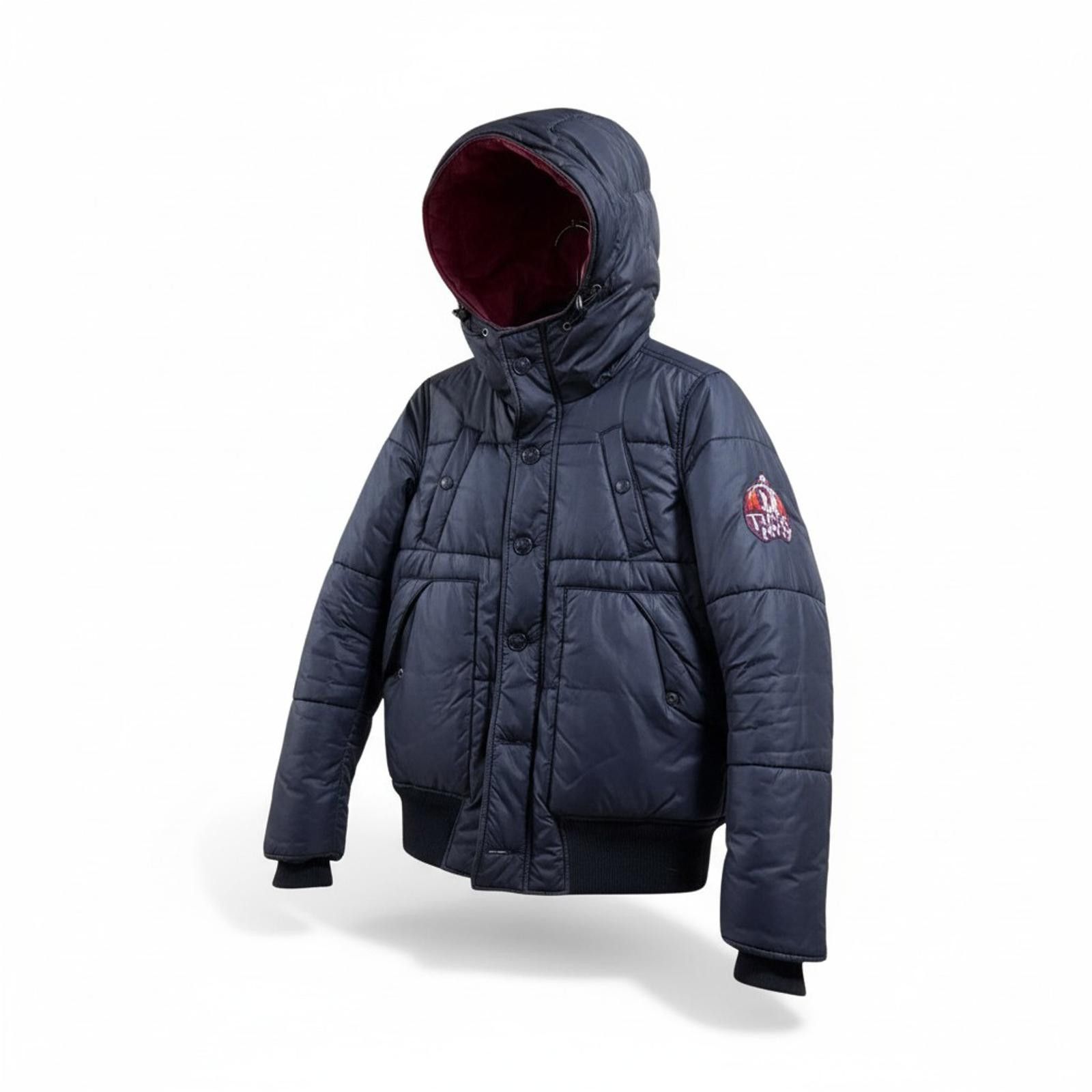 Hysteric Glamour Hysteric Glamour - Navy Blue Hooded Puffer Jacket Burgundy Size US M / EU 48-50 / 2 - 1 Thumbnail