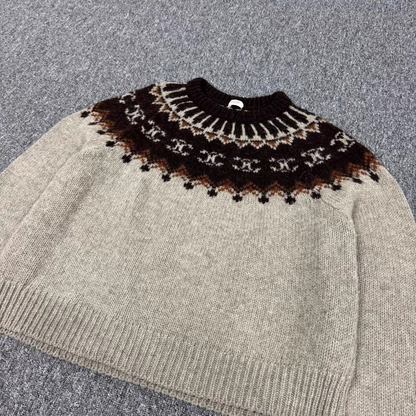 Celine Celine Fair Isle Triumph Jacquard Knit Sweater XL Size XL / US 12-14 / IT 48-50 - 3 Thumbnail