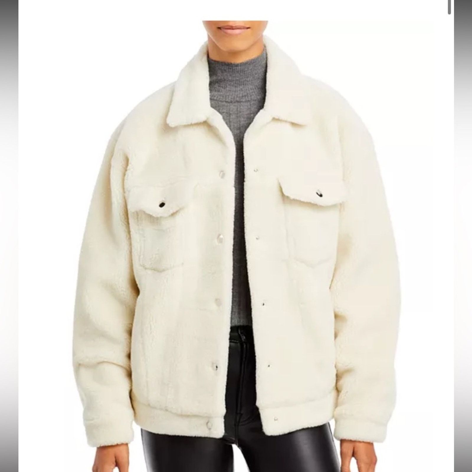Anine Bing Anine Bing Rory Faux Fur Sherpa Jacket - Size Medium - Ivory Size M / US 6-8 / IT 42-44 - 1 Thumbnail