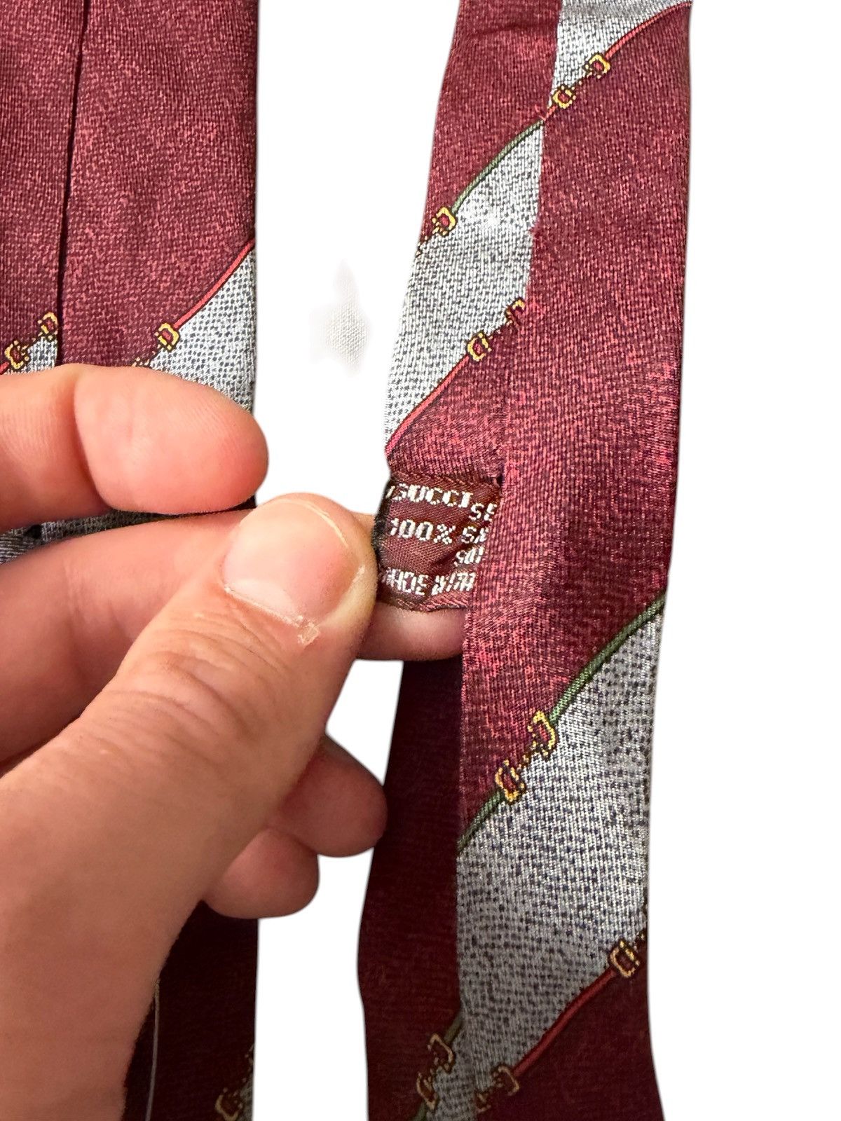 Gucci Gucci GG Horsebit silk tie Size ONE SIZE - 9 Thumbnail