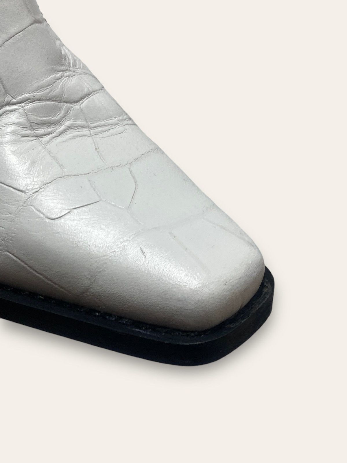 Ganni Vintage GANNI Leather White Chelsea High Top Cowboy Boots Size US 8 / IT 38 - 11 Thumbnail