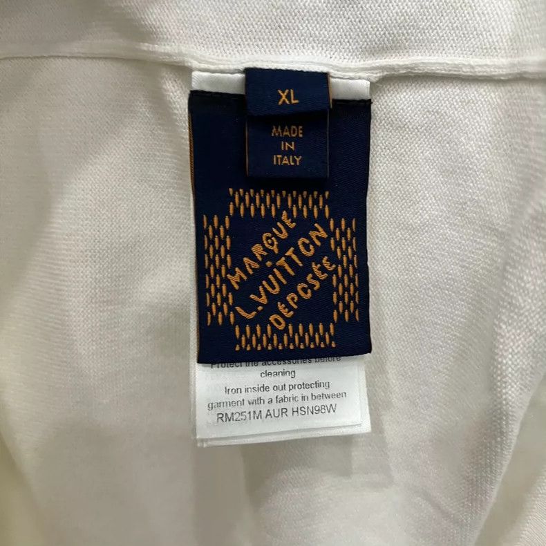 Louis Vuitton louis vuitton White leather logo knit short sleeves Size US XL / EU 56 / 4 - 6 Thumbnail