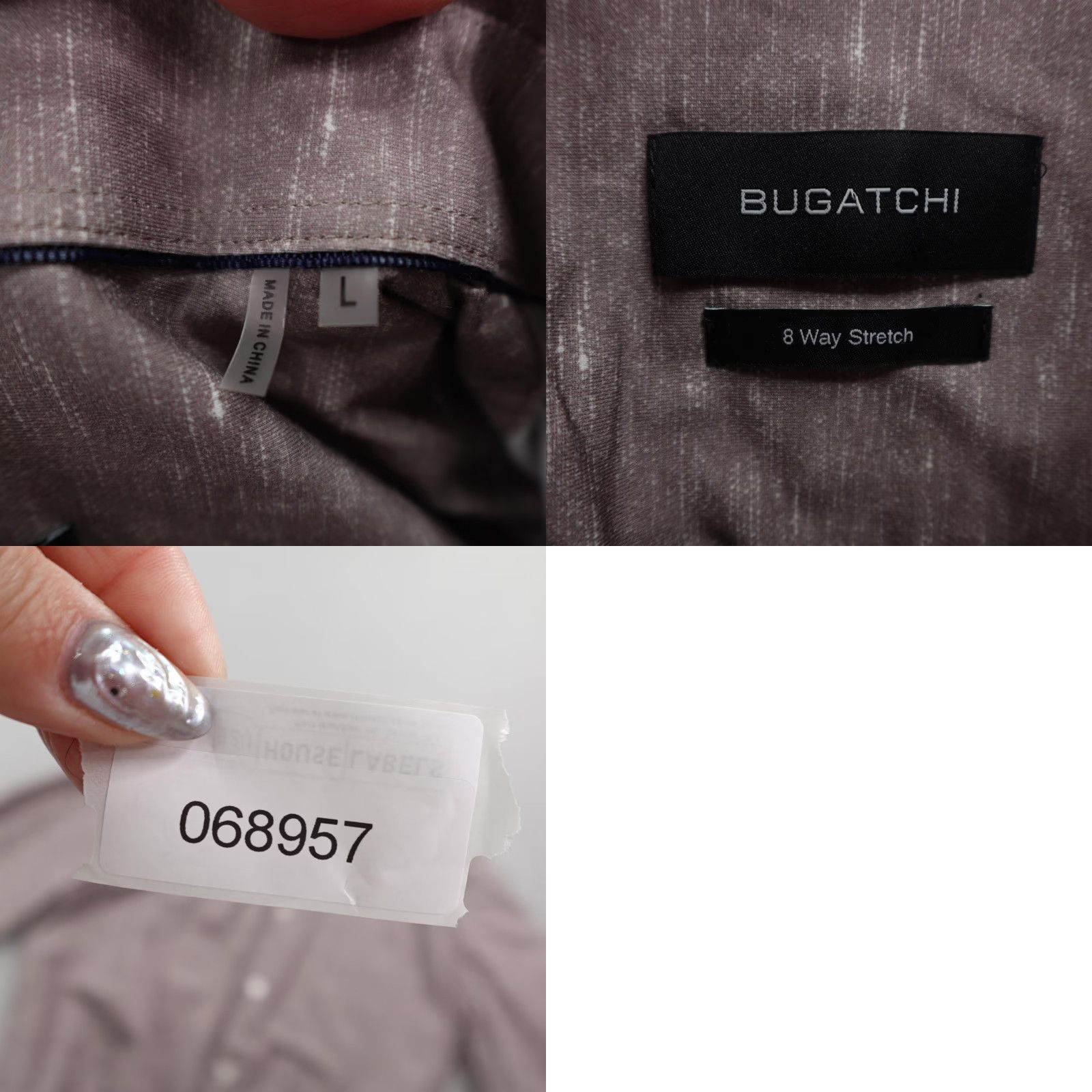 BUGATCHI Bugatchi Shirt Mens Large Gray Heather 8 Way Stretch Button Up Performance Flex Shirt Mens Large Gray Heather 8 Way Stretch Button Up Size US L / EU 52-54 / 3 - 8 Thumbnail