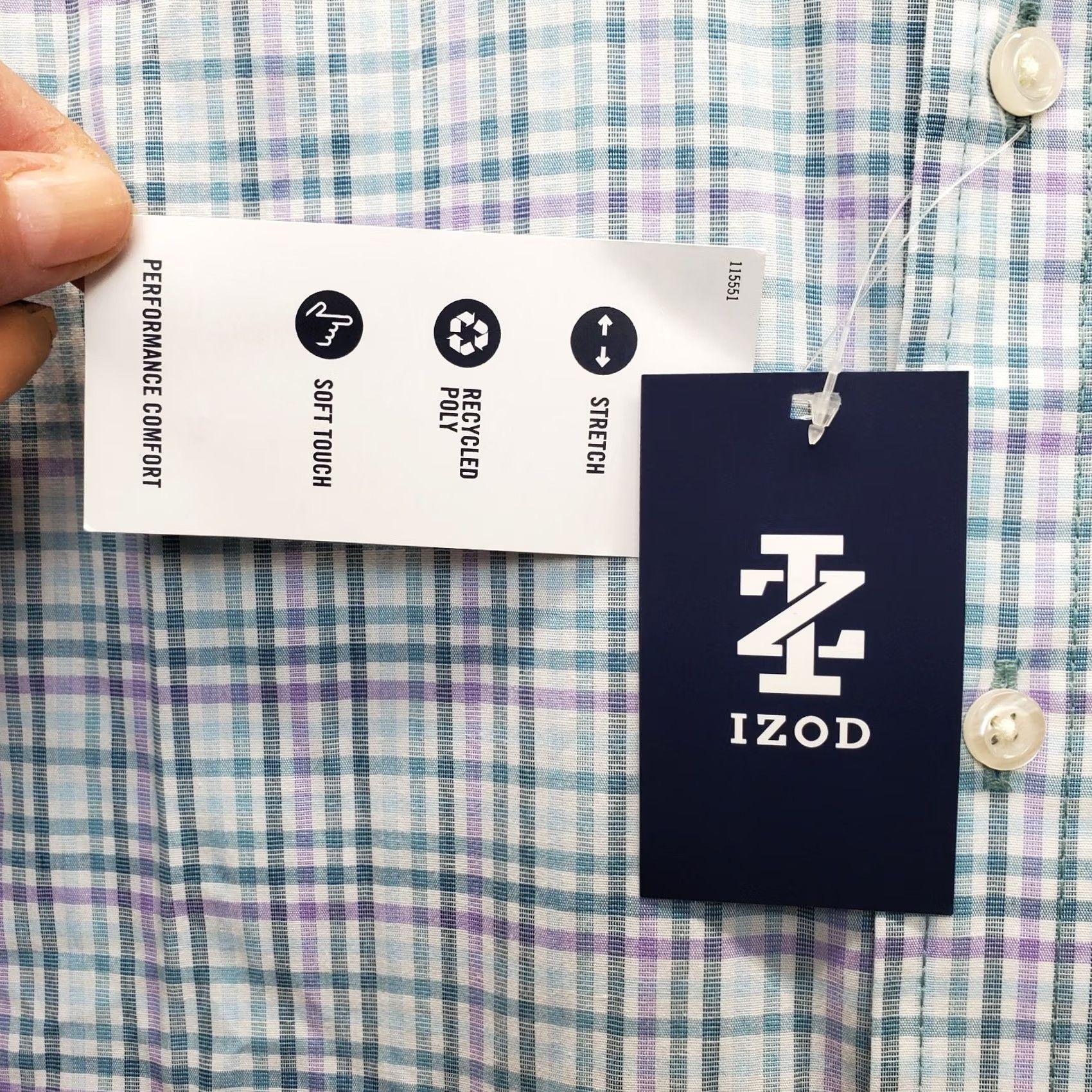 Izod IZOD Mens Shirt Multi Plaid Button-Down Stretch Performance Comfort Fit Size US M / EU 48-50 / 2 - 7 Thumbnail