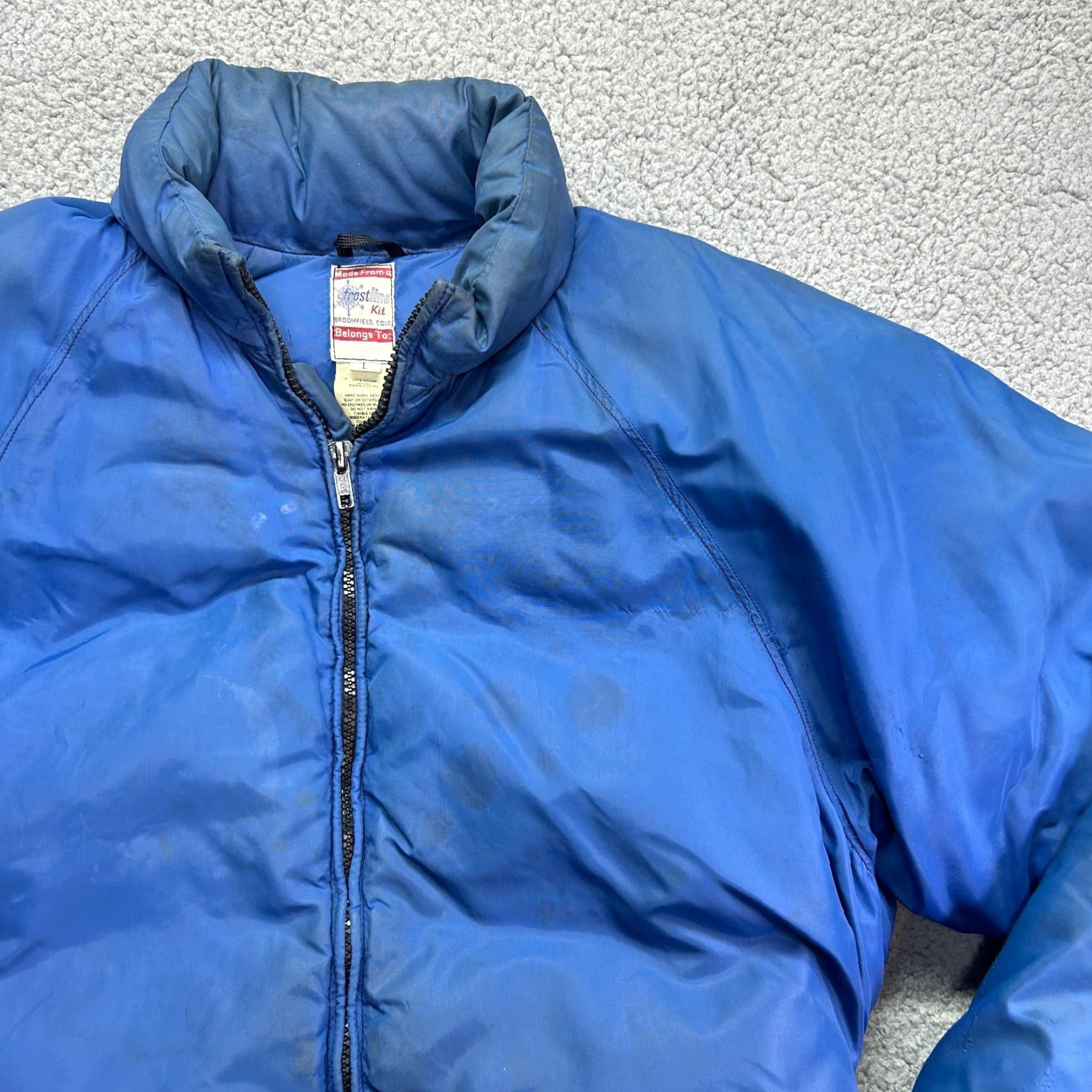 Vintage VTG Frostline Kit Jacket Womens Large Blue Belted Puffer Down Insulated Full Zip Jacket Size L / US 10 / IT 46 - 3 Thumbnail