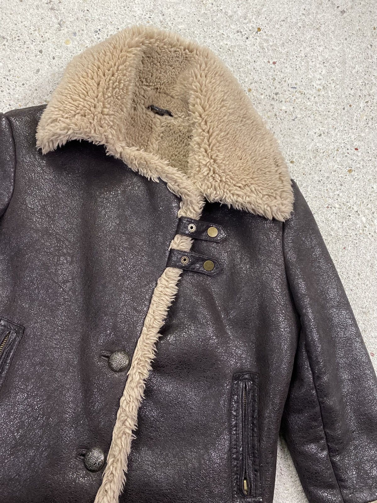 Japanese Brand Rock n blue vintage eco leather jacket japan shearling Size L / US 10 / IT 46 - 3 Thumbnail