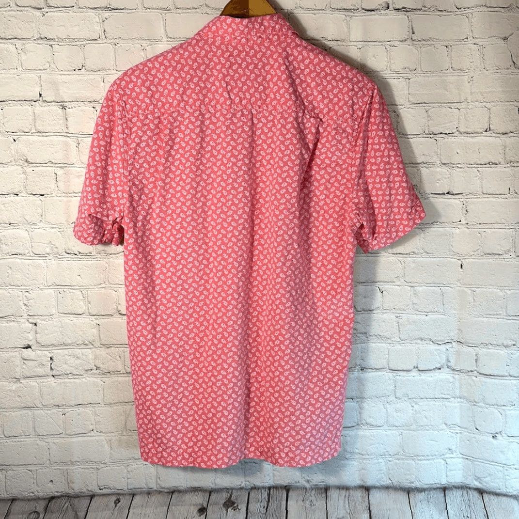 Tommy Bahama Tommy Bahama Shirt Mens Short Sleeve Button-Down Cotton Fish Print S Cream Pink White Size US S / EU 44-46 / 1 - 5 Thumbnail