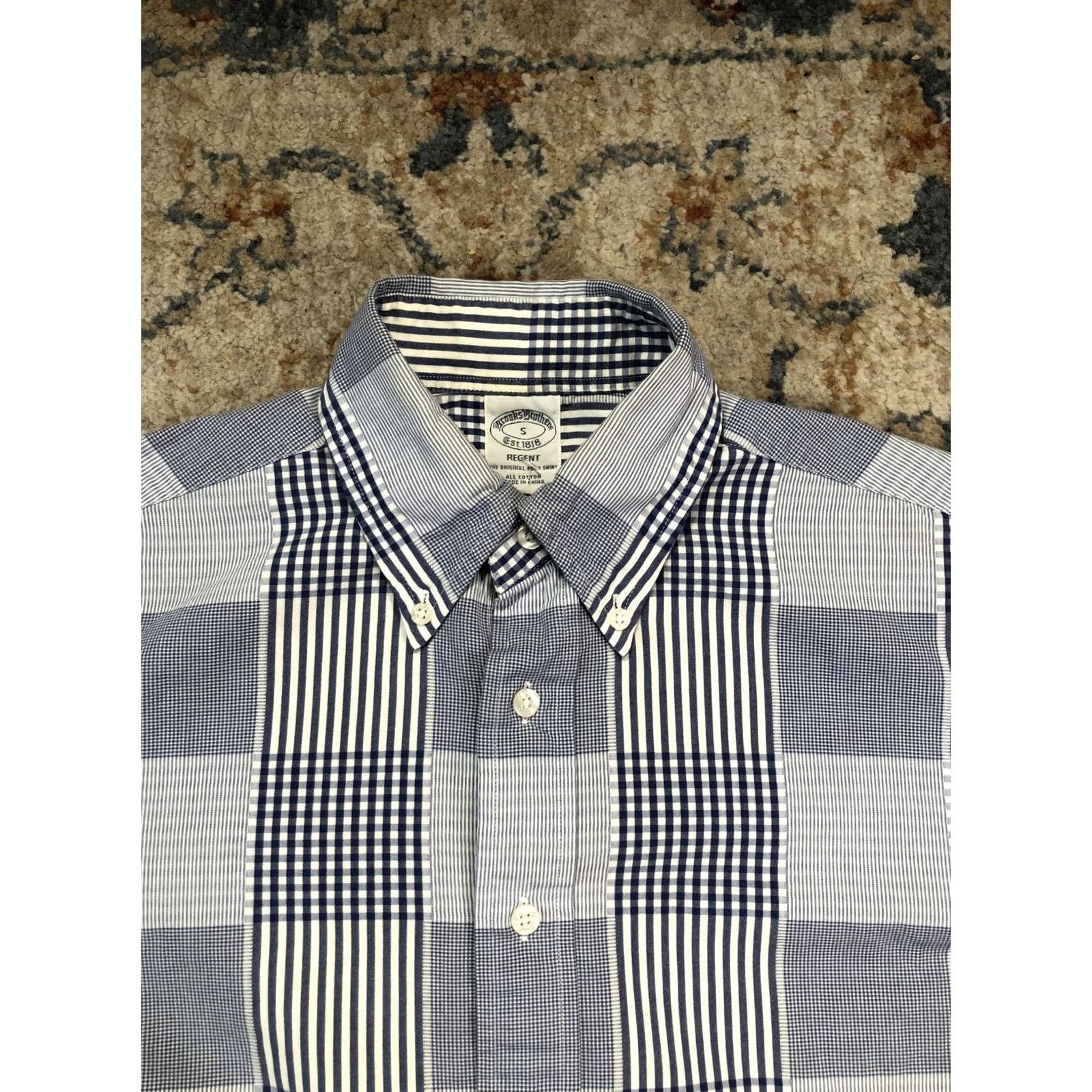 Brooks Brothers Brooks Brothers Shirt Mens Small Blue Plaid Short Sleeve Button Down Casual Size US S / EU 44-46 / 1 - 2 Thumbnail