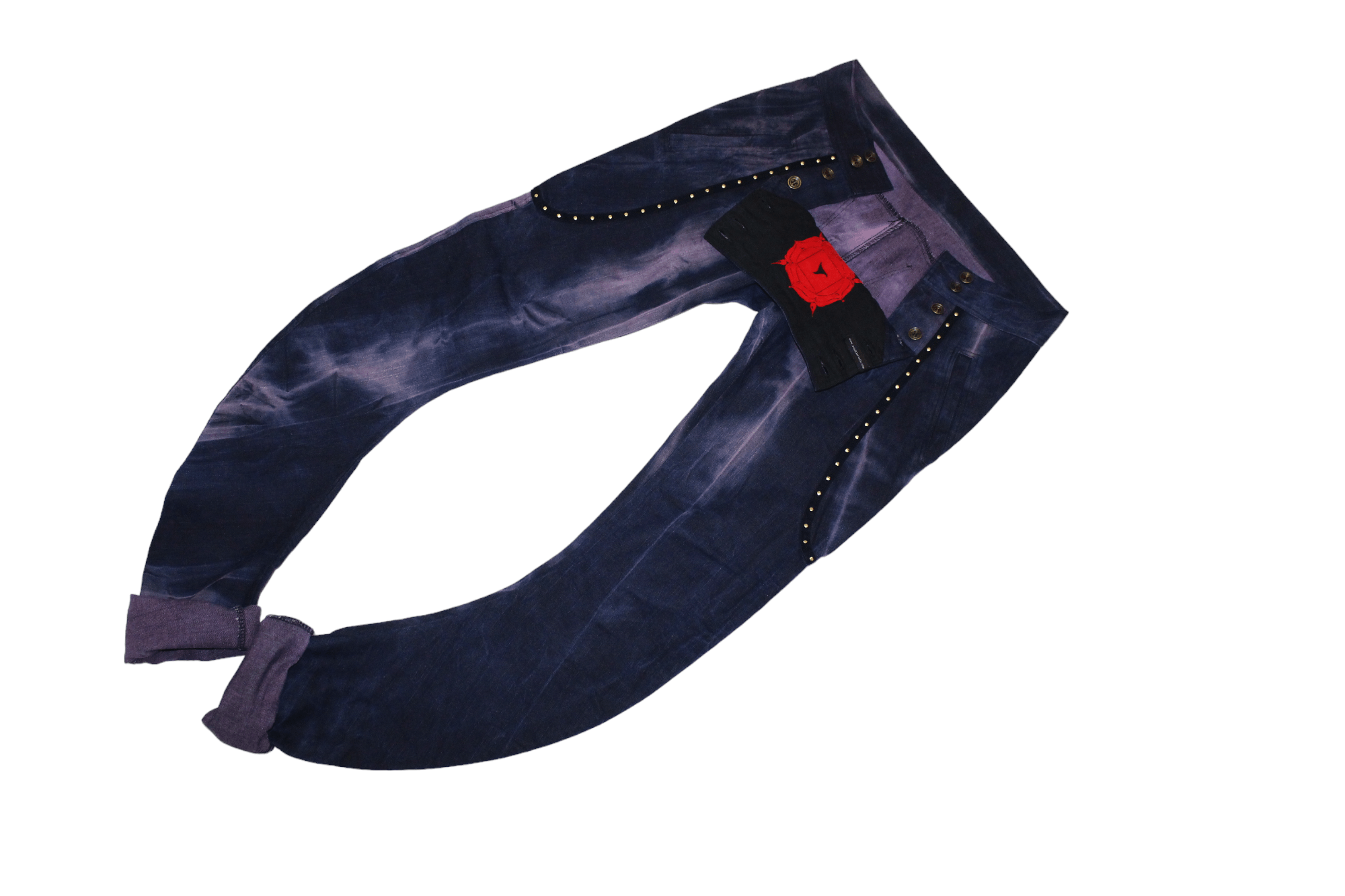 14th Addiction Rebekka Ruetz Studded Tie-dye Denim Arc Skinny Pants Size 31" - 7 Thumbnail