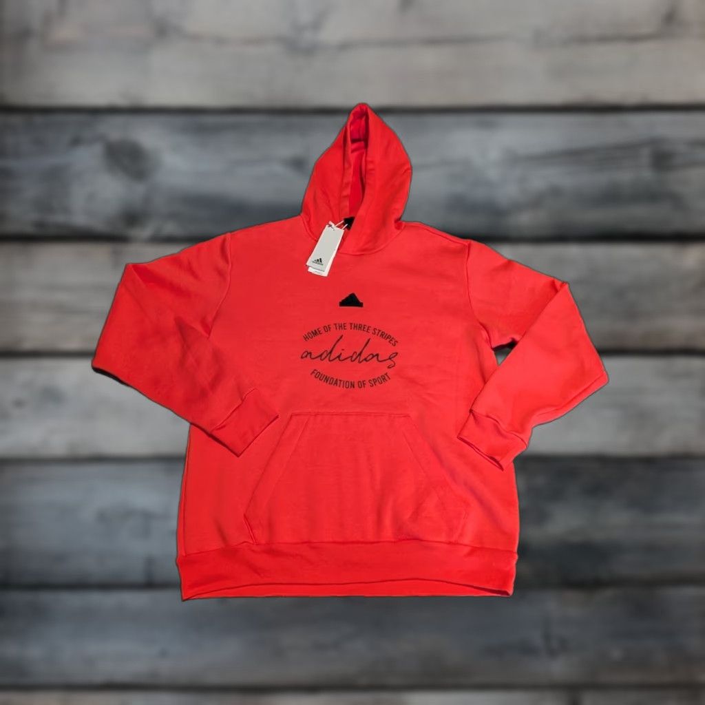 Adidas Adidas Hoodie Men M Orange Three Stripes Pocket Hooded Fleece Classic Sports All Seasons Mens Size US M / EU 48-50 / 2 - 1 Thumbnail