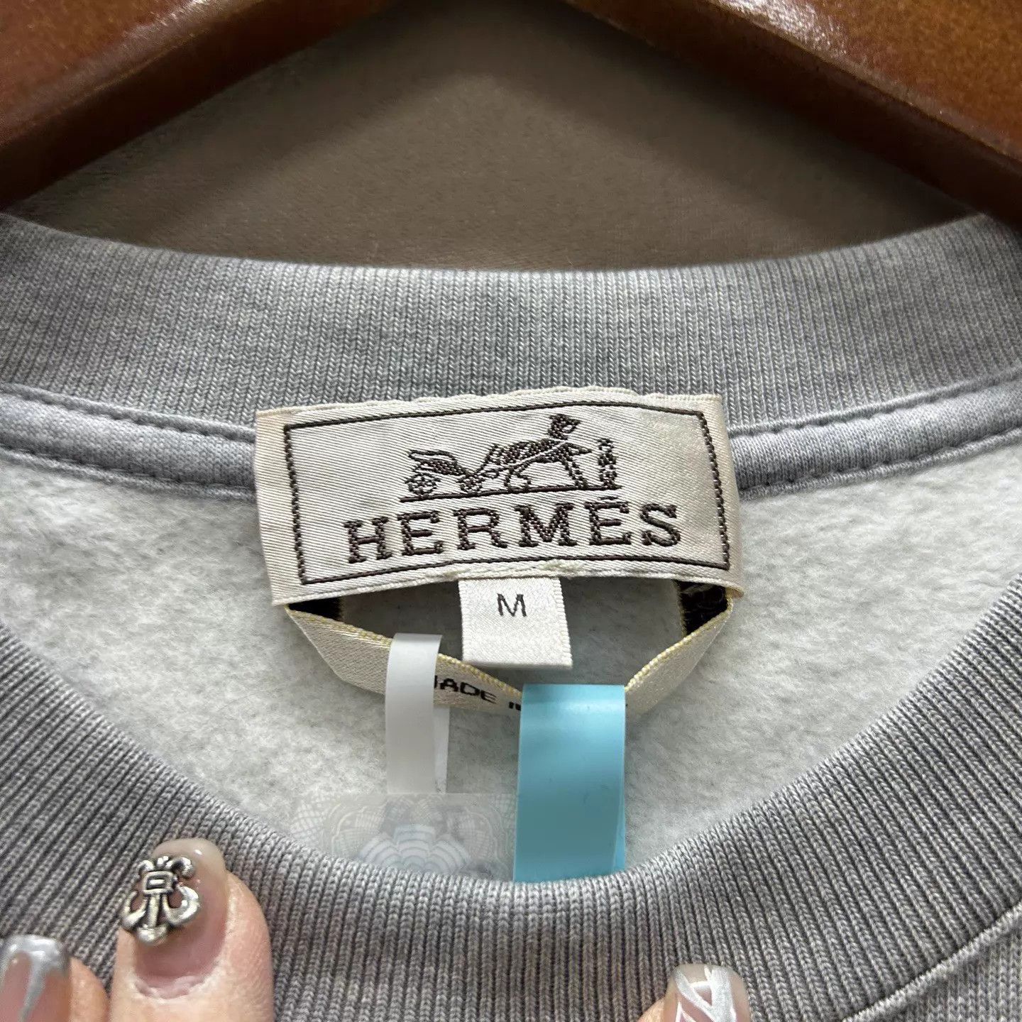 Hermes Hermes 99 New Gray Printed Sweatshirt M Size US M / EU 48-50 / 2 - 3 Thumbnail