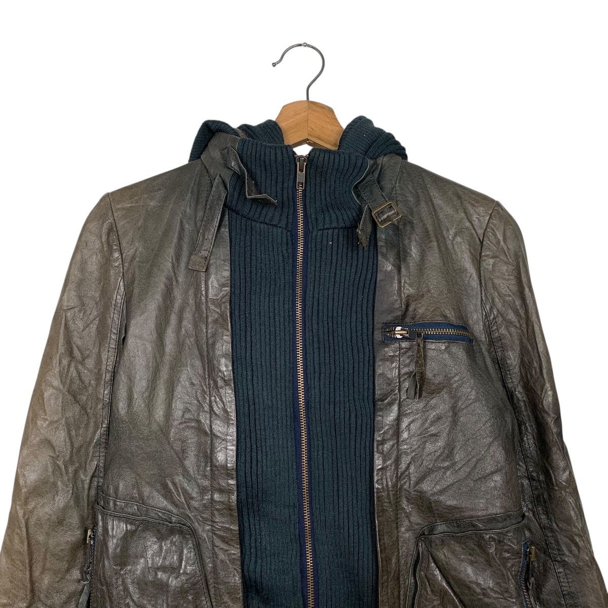 Other Smork Hooded Leather Jacket Size XS / US 0-2 / IT 36-38 - 2 Thumbnail