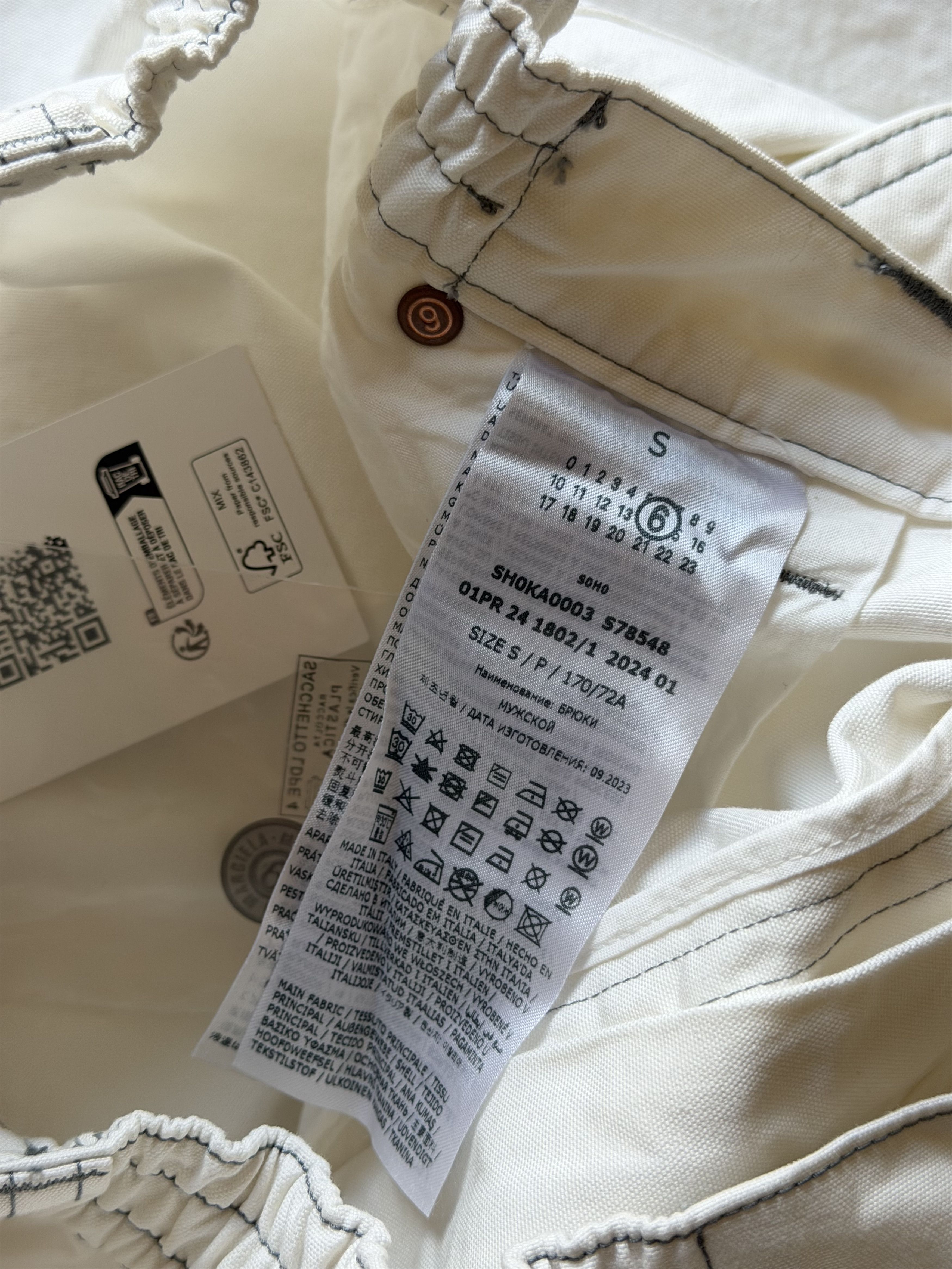 MM6 MM6 Maison Margiela Double Knee Cargo Pants in White Size US 30 / EU 46 - 8 Thumbnail